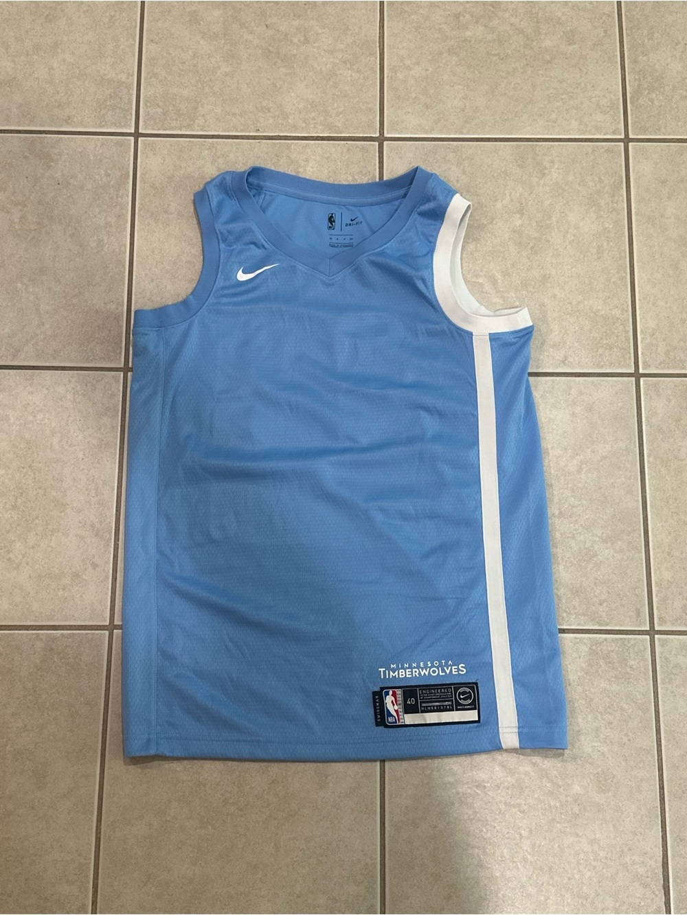 Nike Sky Blue Basketball Jersey with White Stripe